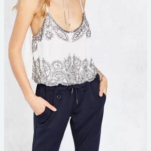 Angie Art Deco Beaded Sequin Boho Crop Top